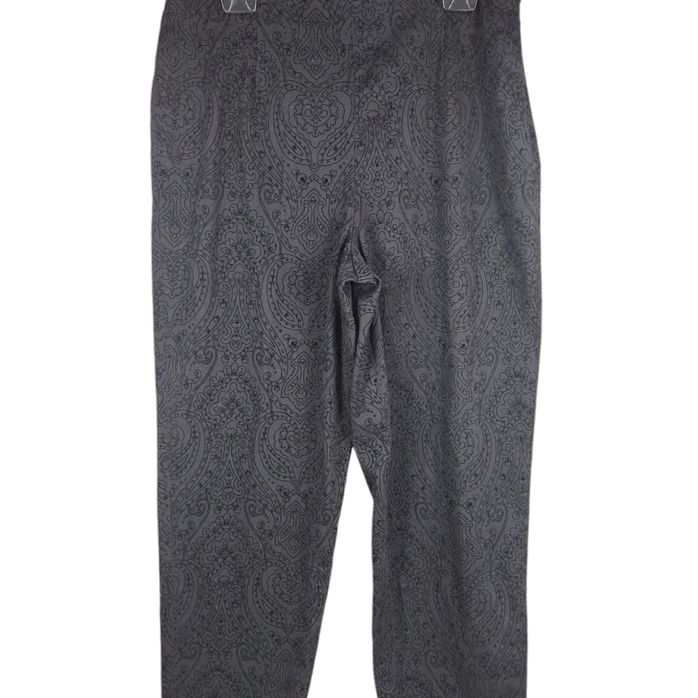 Talbot, Women's black floral Embroidered, side zipper, high rise pants. Size 16. - Picture 8 of 11